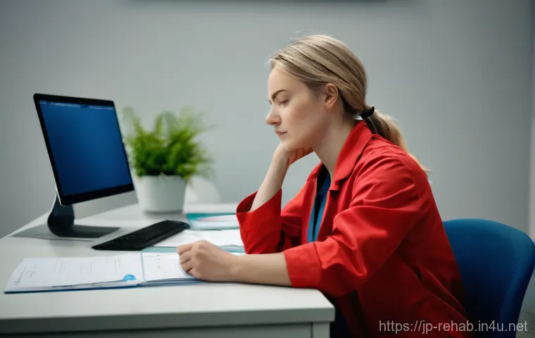 스포츠재활사의 스트레스 관리법 - **"Early Signs of Burnout in a Sports Rehabilitation Therapist"**
    Generate an image of a young t...