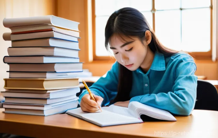 스포츠재활사 시험 합격 꿀팁 - **Prompt 1: Dedicated Student Preparing for the National Exam**
    A young Japanese university stud...