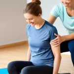 스포츠재활사로 프리랜서 활동하기 - **Prompt:** A compassionate female sports rehabilitation specialist, in her early 30s with a warm, e...