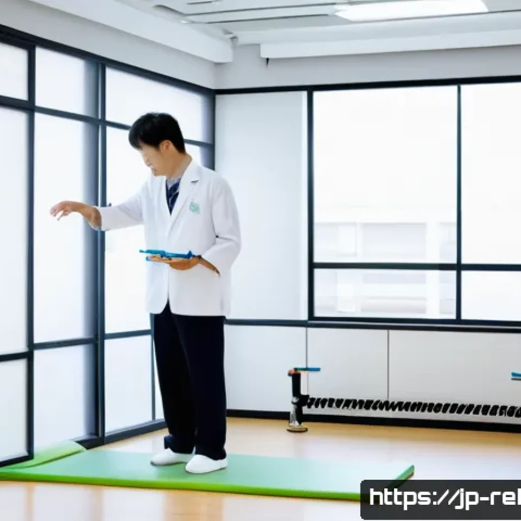 스포츠재활사 연봉 비교  국내 vs 해외 - A modern sports rehabilitation clinic in Japan featuring a professional male therapist wearing a whi...