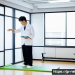 스포츠재활사 연봉 비교  국내 vs 해외 - A modern sports rehabilitation clinic in Japan featuring a professional male therapist wearing a whi...