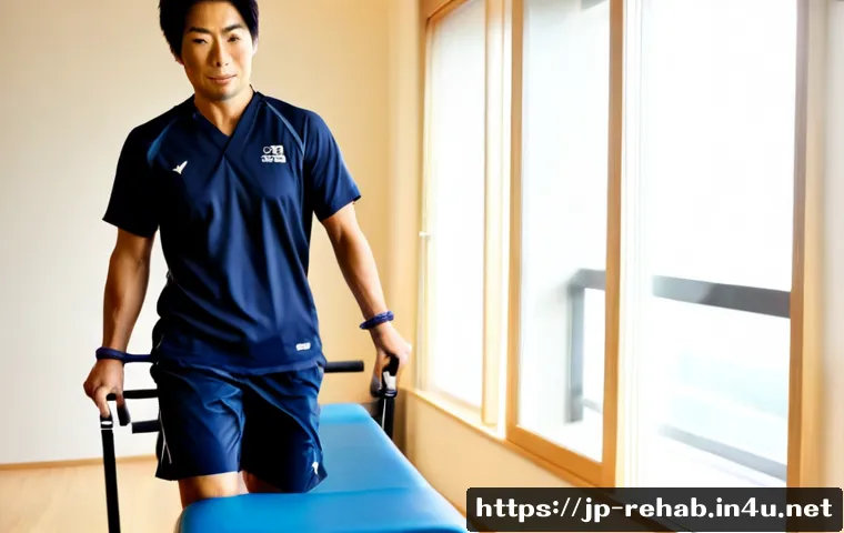 스포츠재활사와 보험 청구 절차 - Photorealistic Japanese sports rehabilitation clinic, a compassionate athletic trainer in clean prof...
